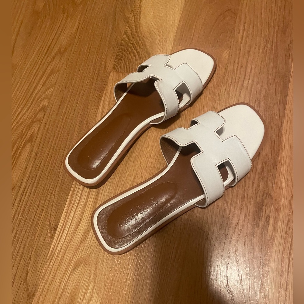 Woman White Summer Sandals SZ 38